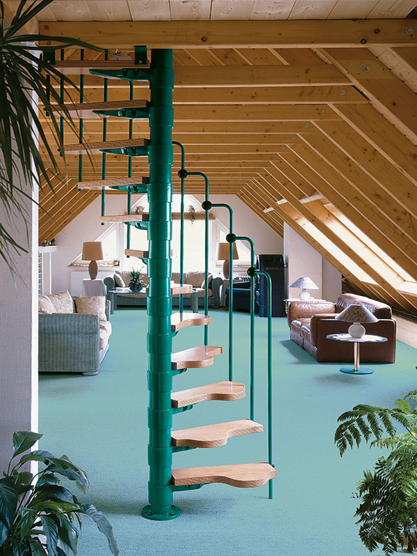 Spindeltreppe als Spartreppe